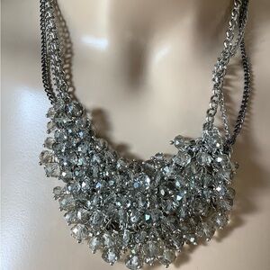 Crystals Mesh Chain Metal Necklace